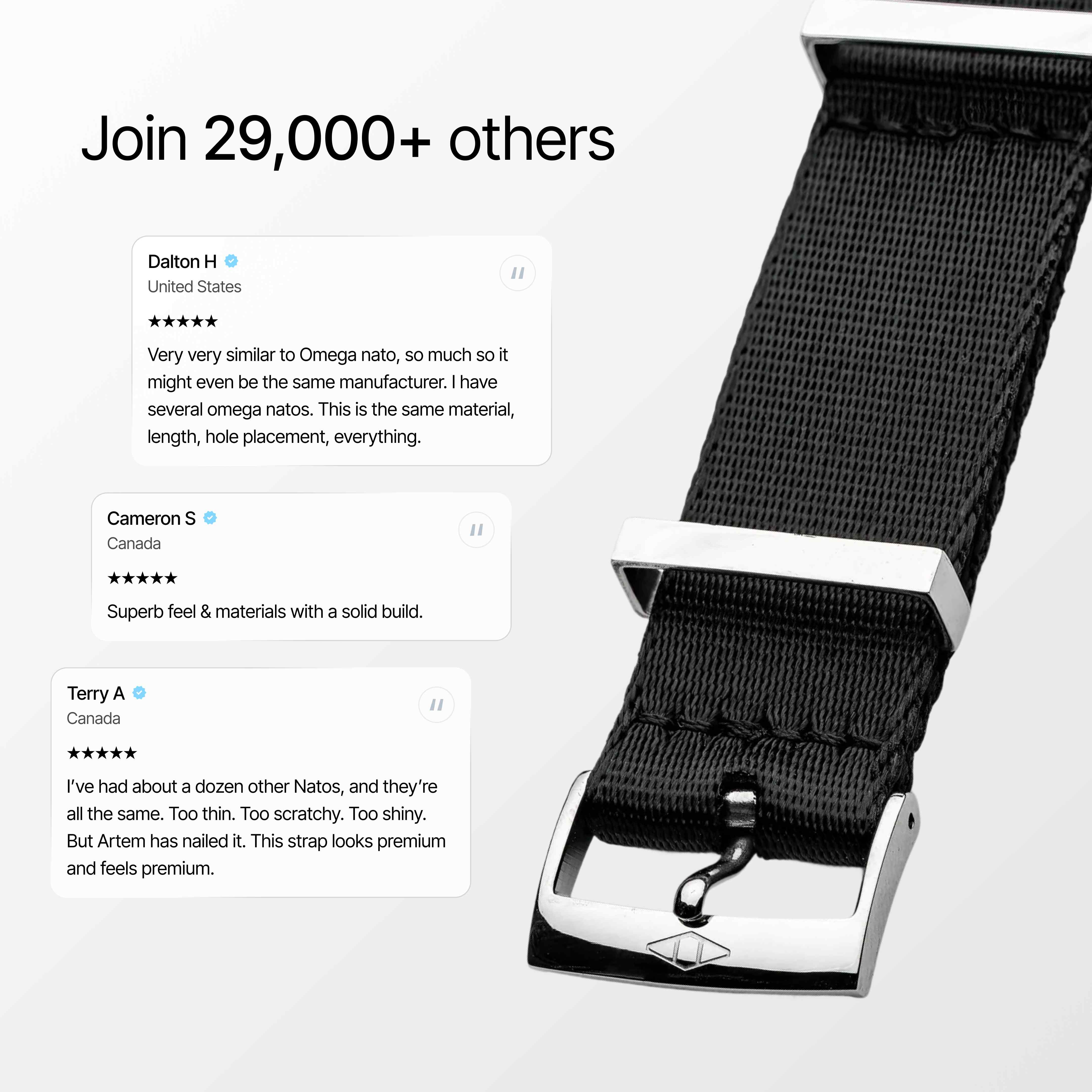Black Nylon Watch Strap