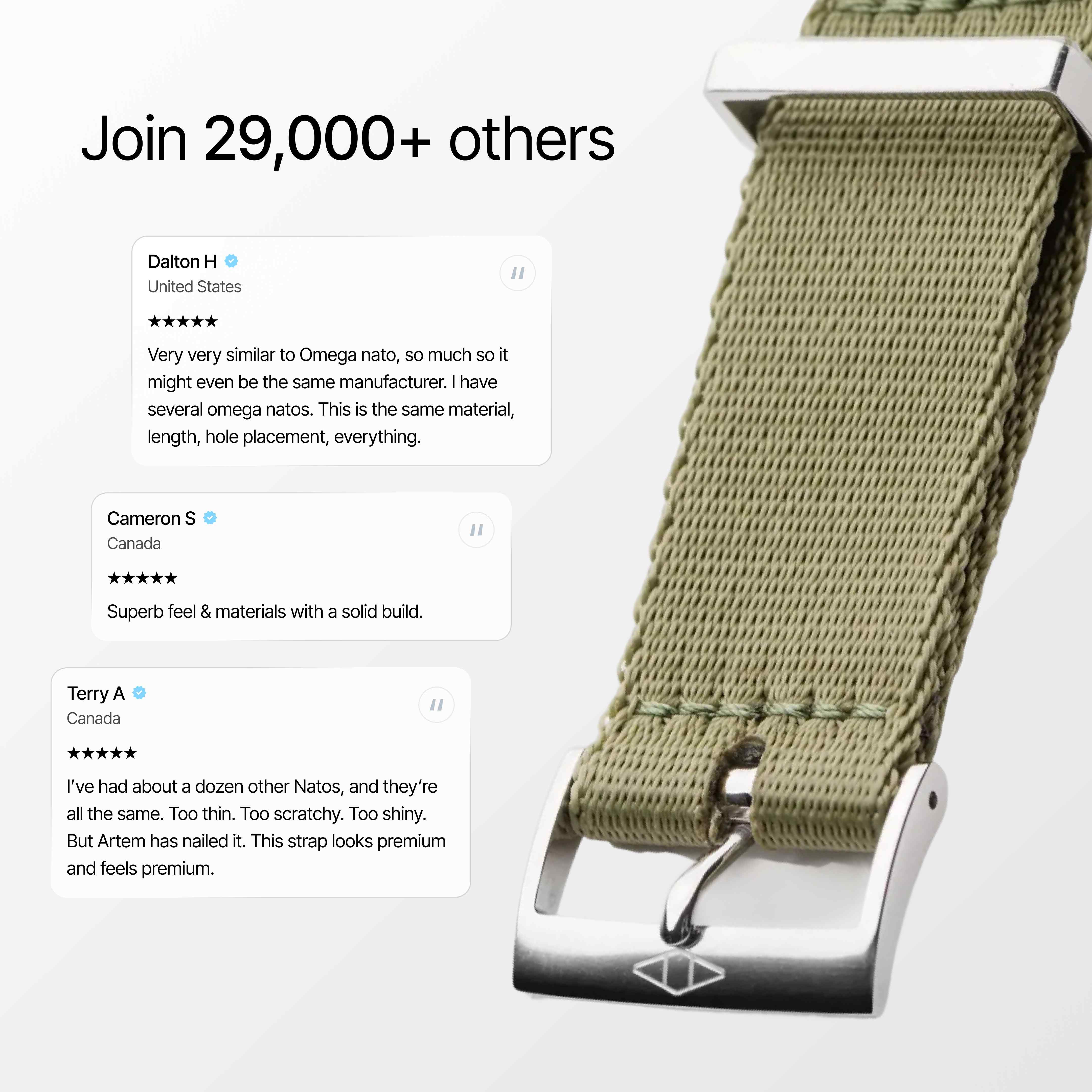 Khaki Green Nylon Watch Strap
