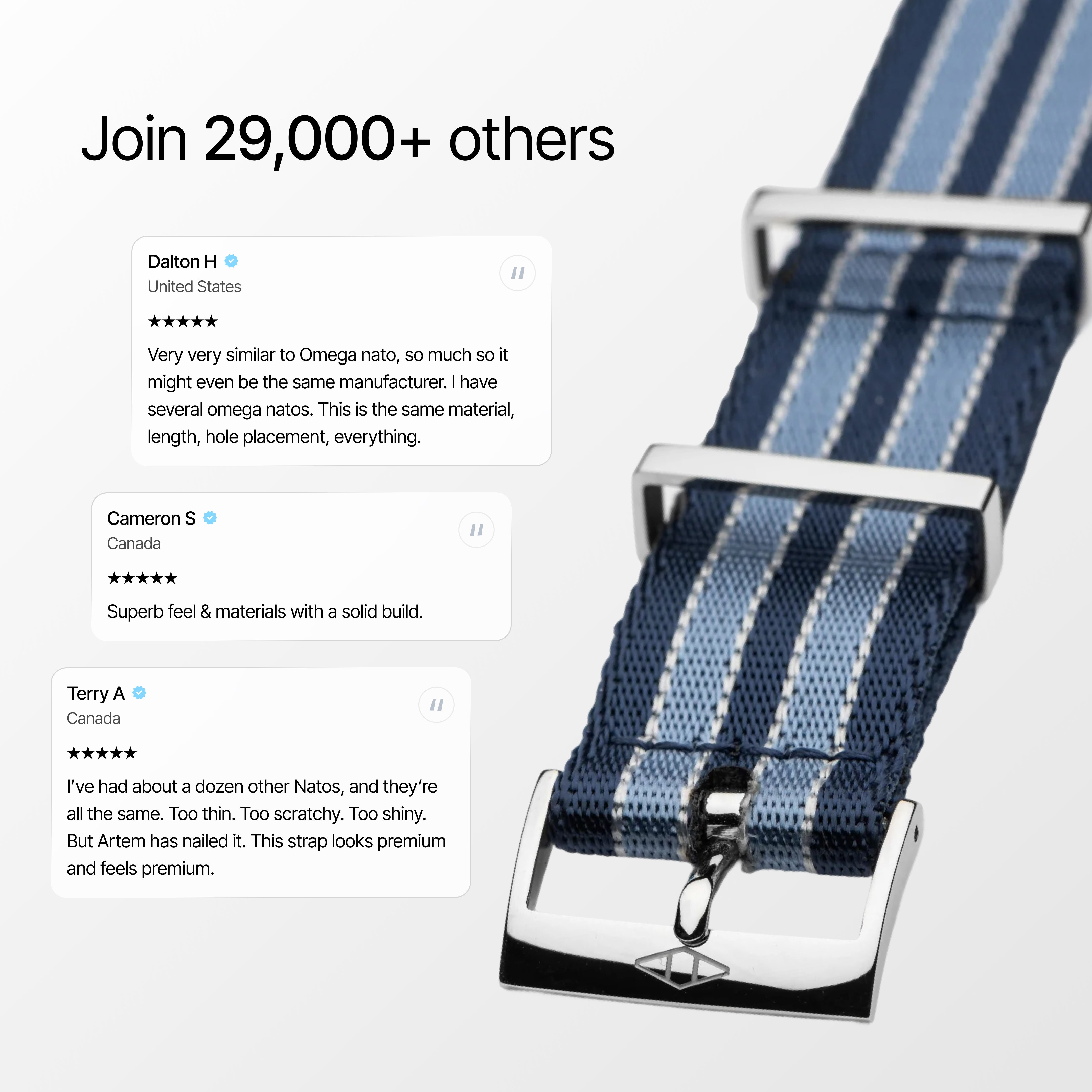 Summer Blue Nylon Watch Strap