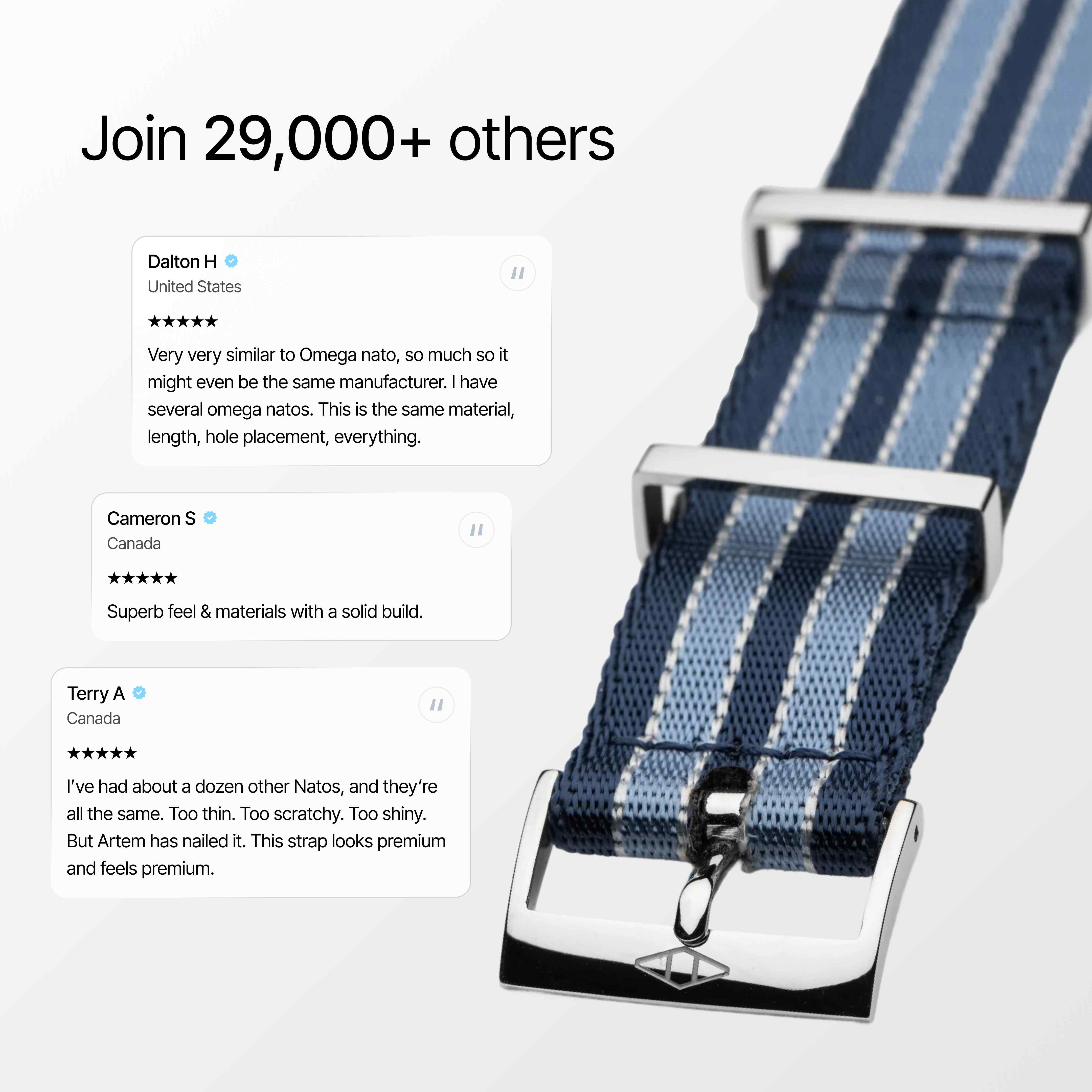 Summer Blue Nylon Watch Strap