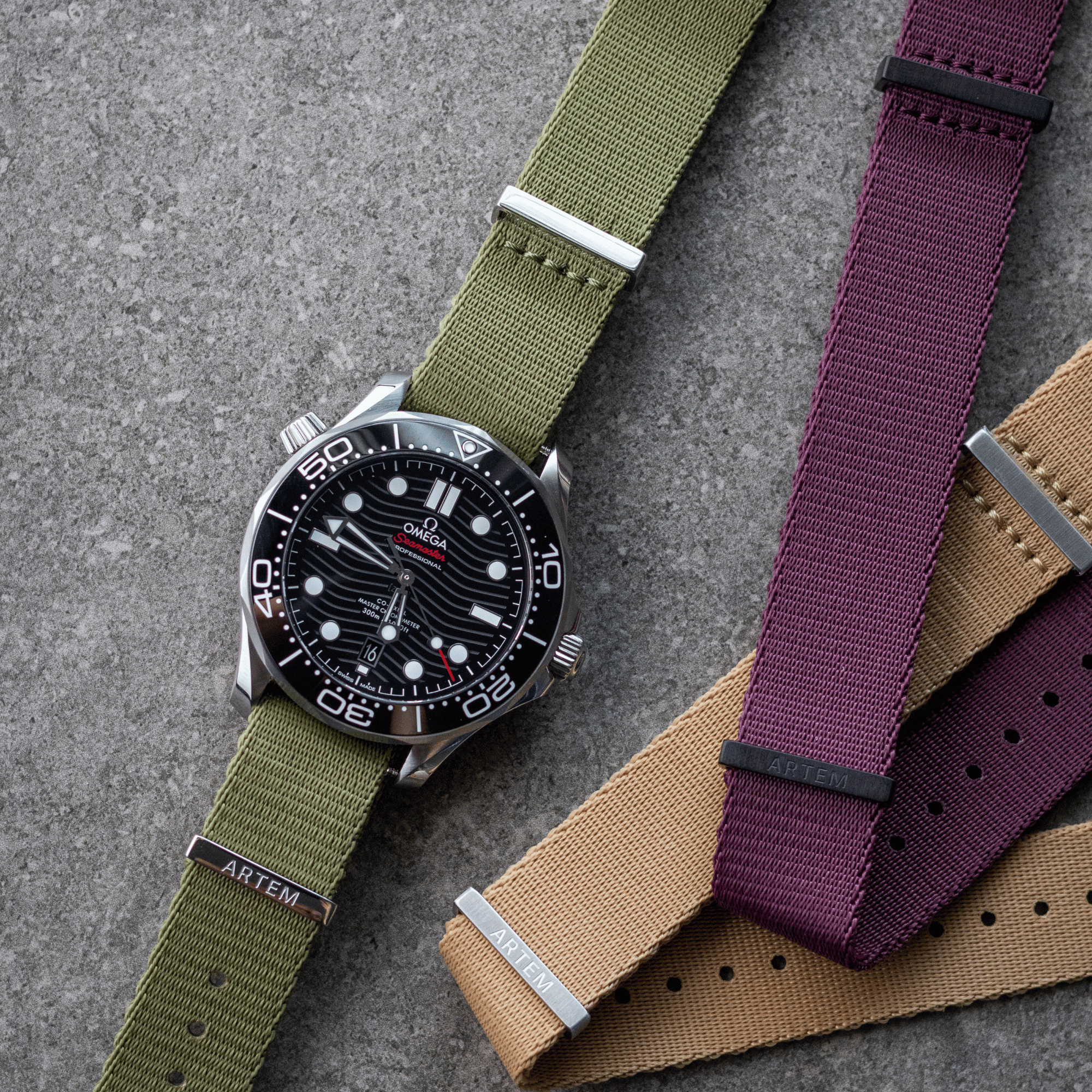 Khaki Green Nylon Watch Strap