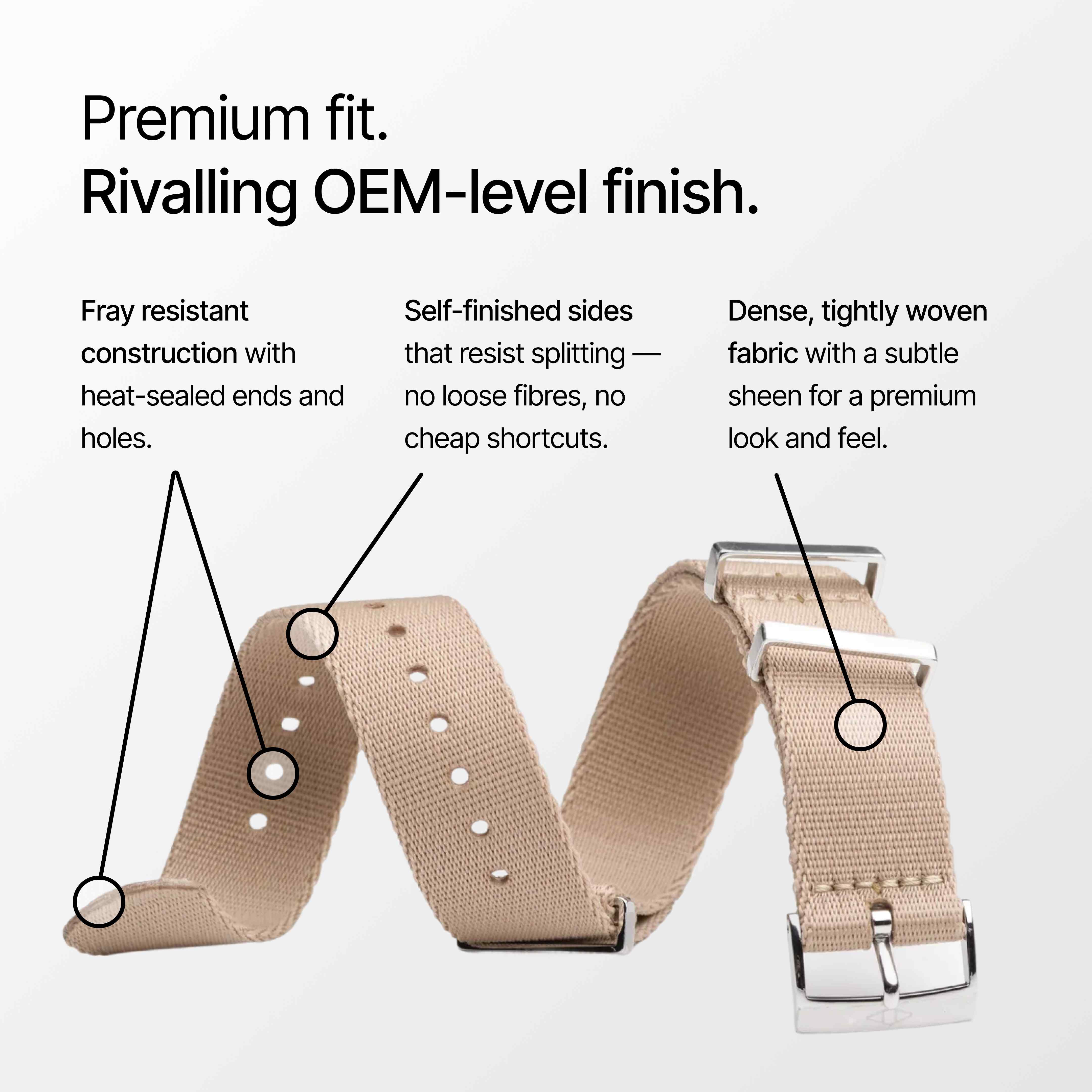 Sandstone Nylon Watch Strap
