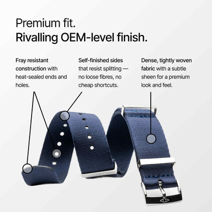 Navy Blue Nylon Watch Strap