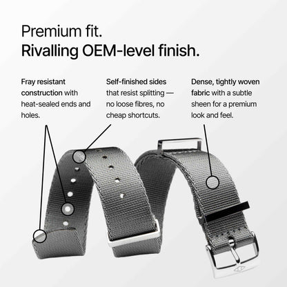 Grey Nylon Watch Strap