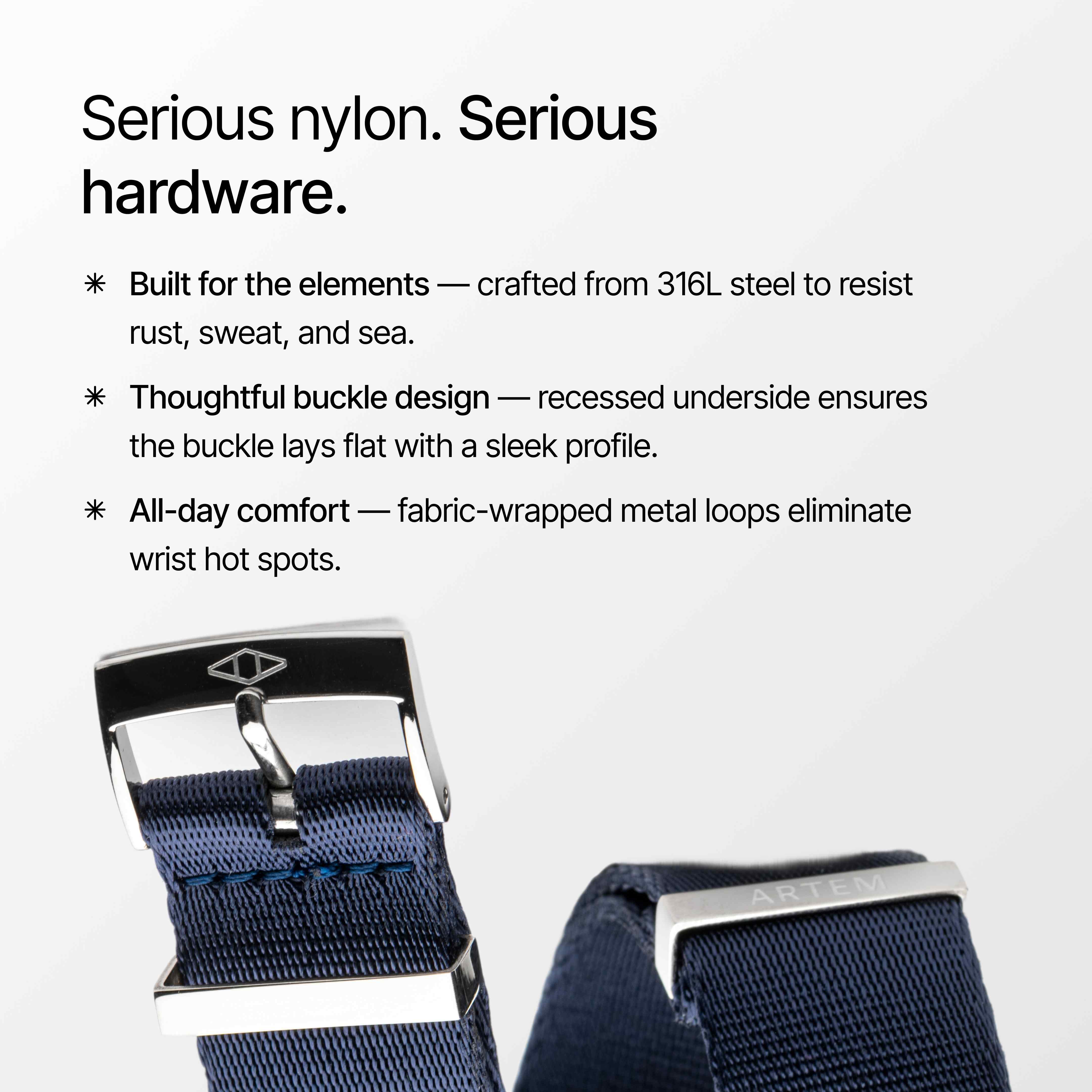 Navy Blue Nylon Watch Strap