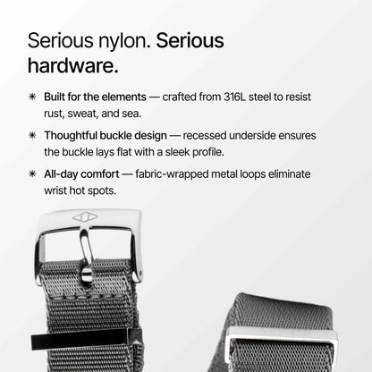 Grey Nylon Watch Strap