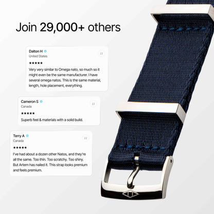 Navy Blue Nylon Watch Strap