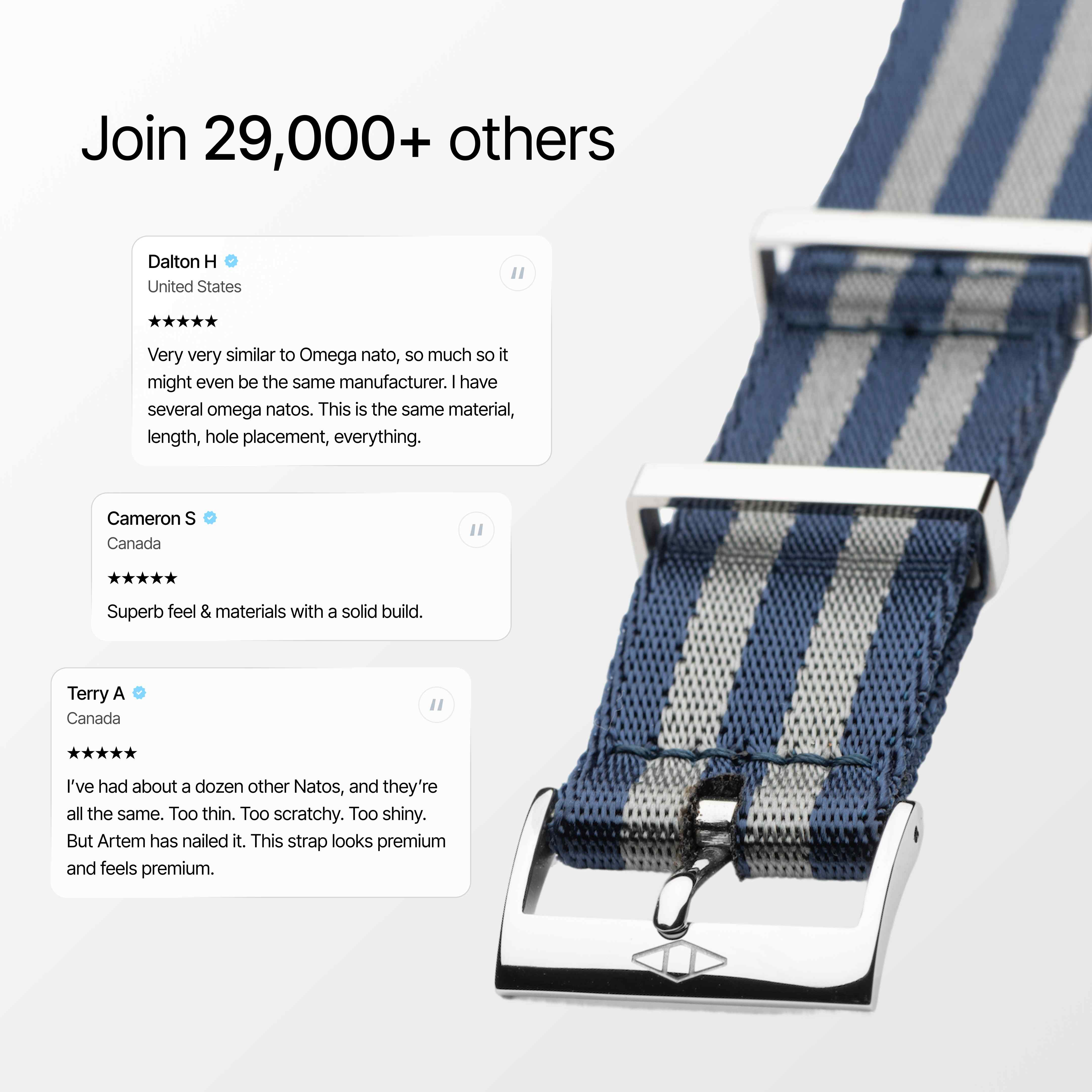 Blue Bond  Nylon Watch Strap