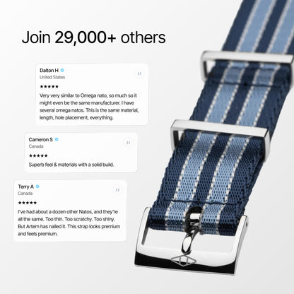 Summer Blue  Nylon Watch Strap