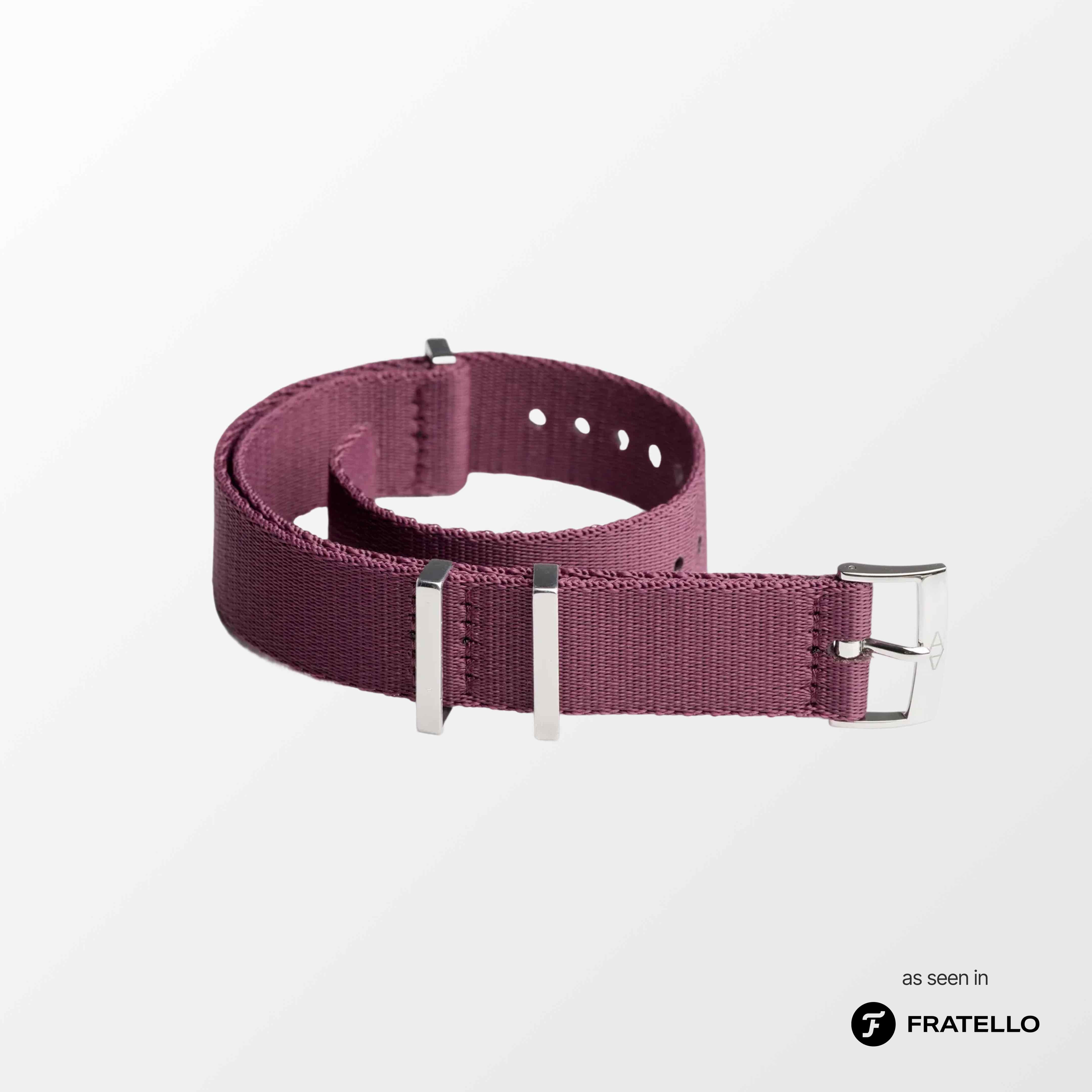 Burgundy Nylon Watch Strap