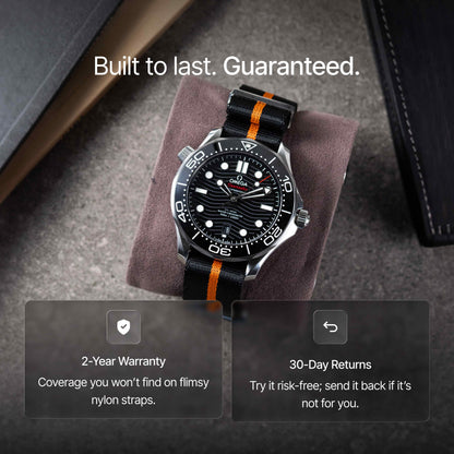 Orange Pin Stripe Nylon Watch Strap