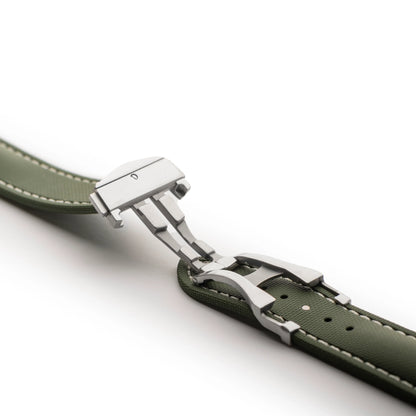 Loop-less™ HydroFlex™ | Orbital Moss Edition | Green Strap with White Stitching