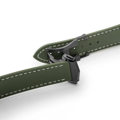 Loop-less™ HydroFlex™ | Orbital Moss Edition | Green Strap with White Stitching