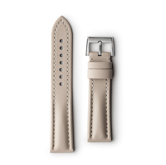 Classic | Sand Beige Sailcloth Watch Strap with Beige Stitching