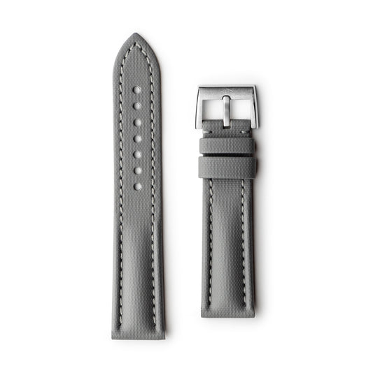 Classic | Grey Sailcloth Watch Strap with Grey Stitching