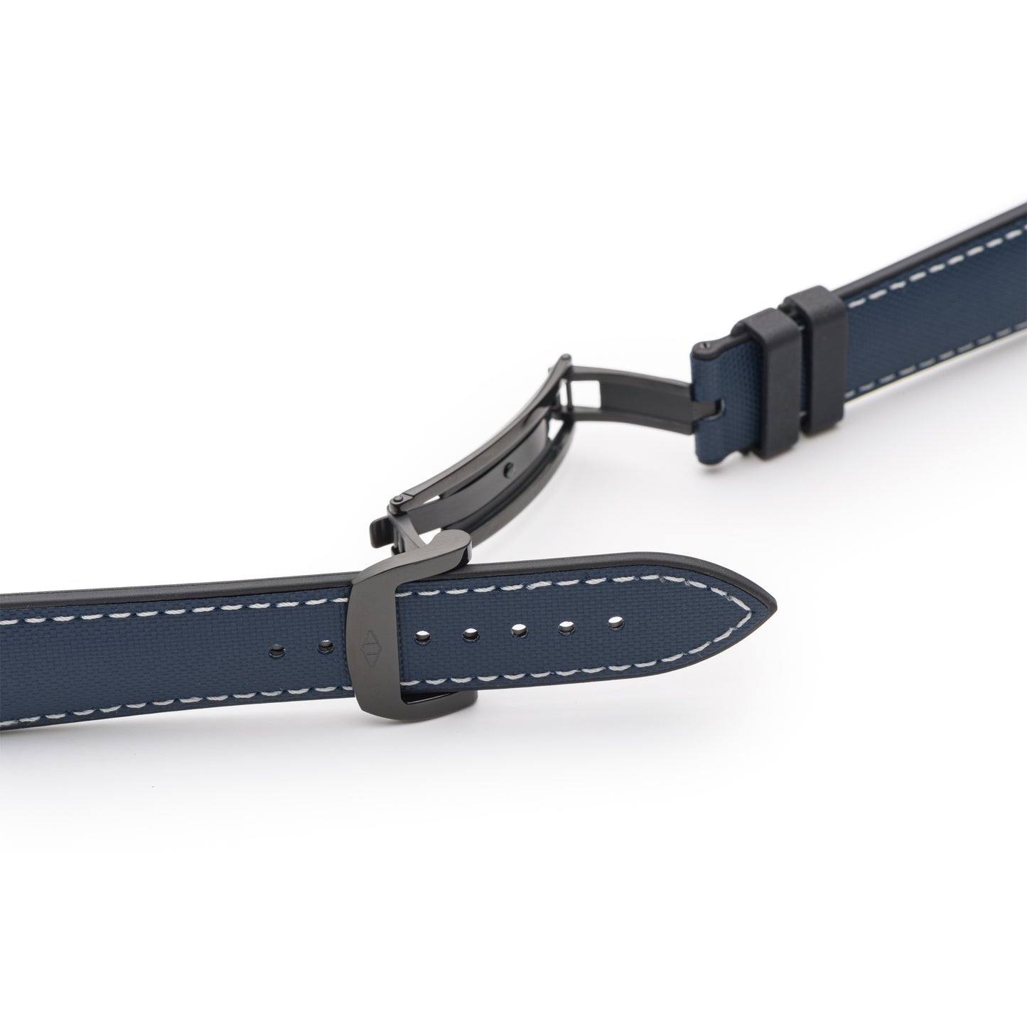 HydroFlex™ Navy Blue Hybrid FKM Watch Strap With White Stitching