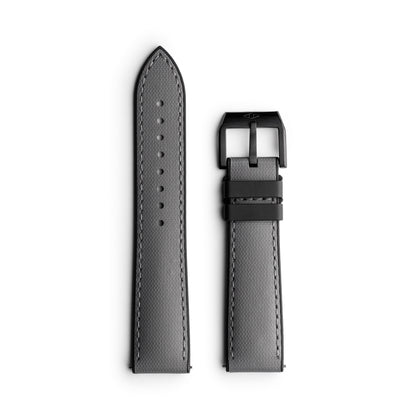 HydroFlex™ Grey Hybrid FKM Watch Strap With Grey Stitching