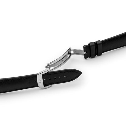 HydroFlex™ Black Hybrid FKM Watch Strap With Black Stitching