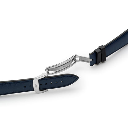 HydroFlex™ Navy Blue Hybrid FKM Watch Strap With Blue Stitching