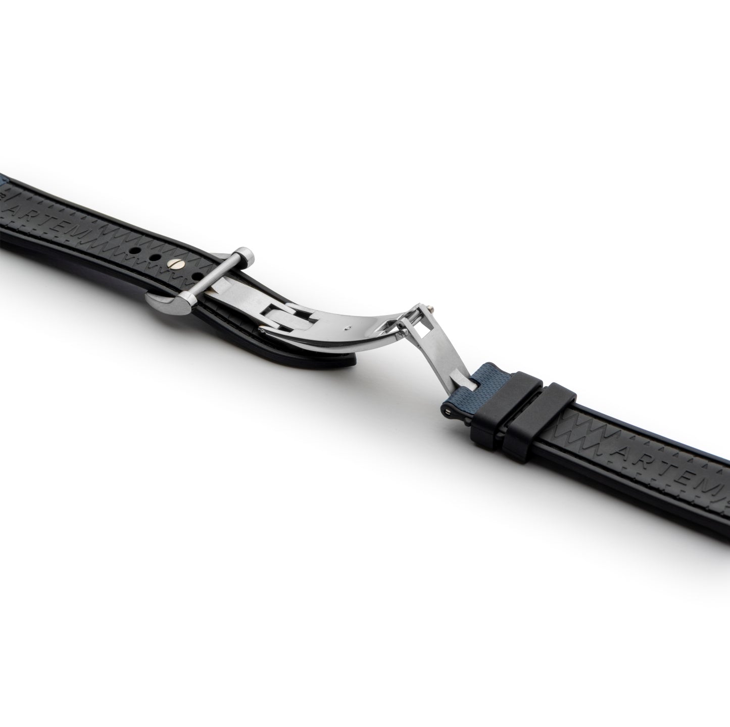 HydroFlex™ Navy Blue Hybrid FKM Watch Strap With Blue Stitching