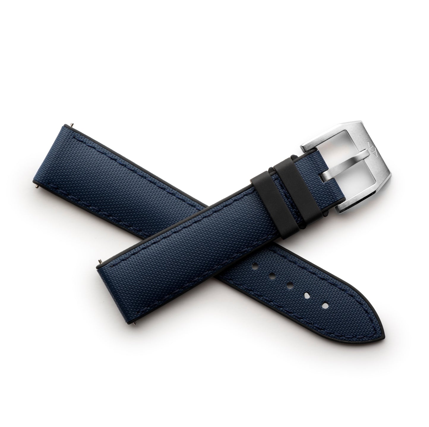 HydroFlex™ Navy Blue Hybrid FKM Watch Strap With Blue Stitching