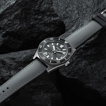 HydroFlex™ Grey Hybrid FKM Watch Strap With Grey Stitching
