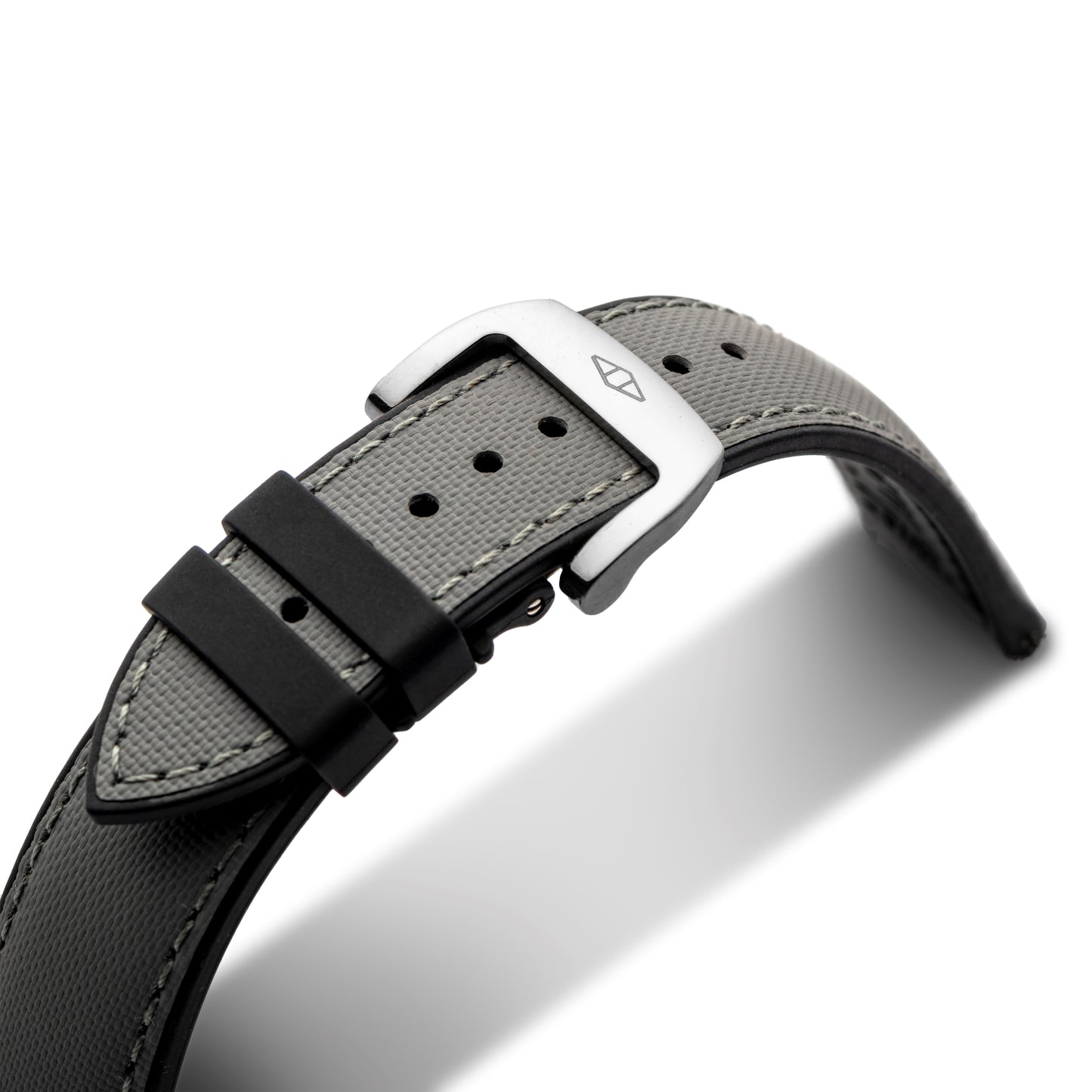 HydroFlex™ Grey Hybrid FKM Watch Strap With Grey Stitching