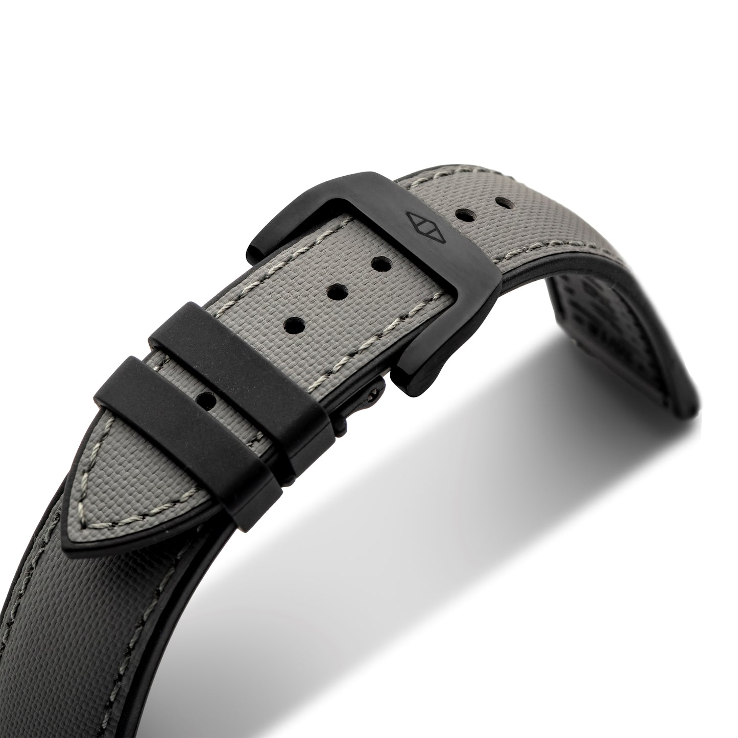 HydroFlex™ Grey Hybrid FKM Watch Strap With Grey Stitching