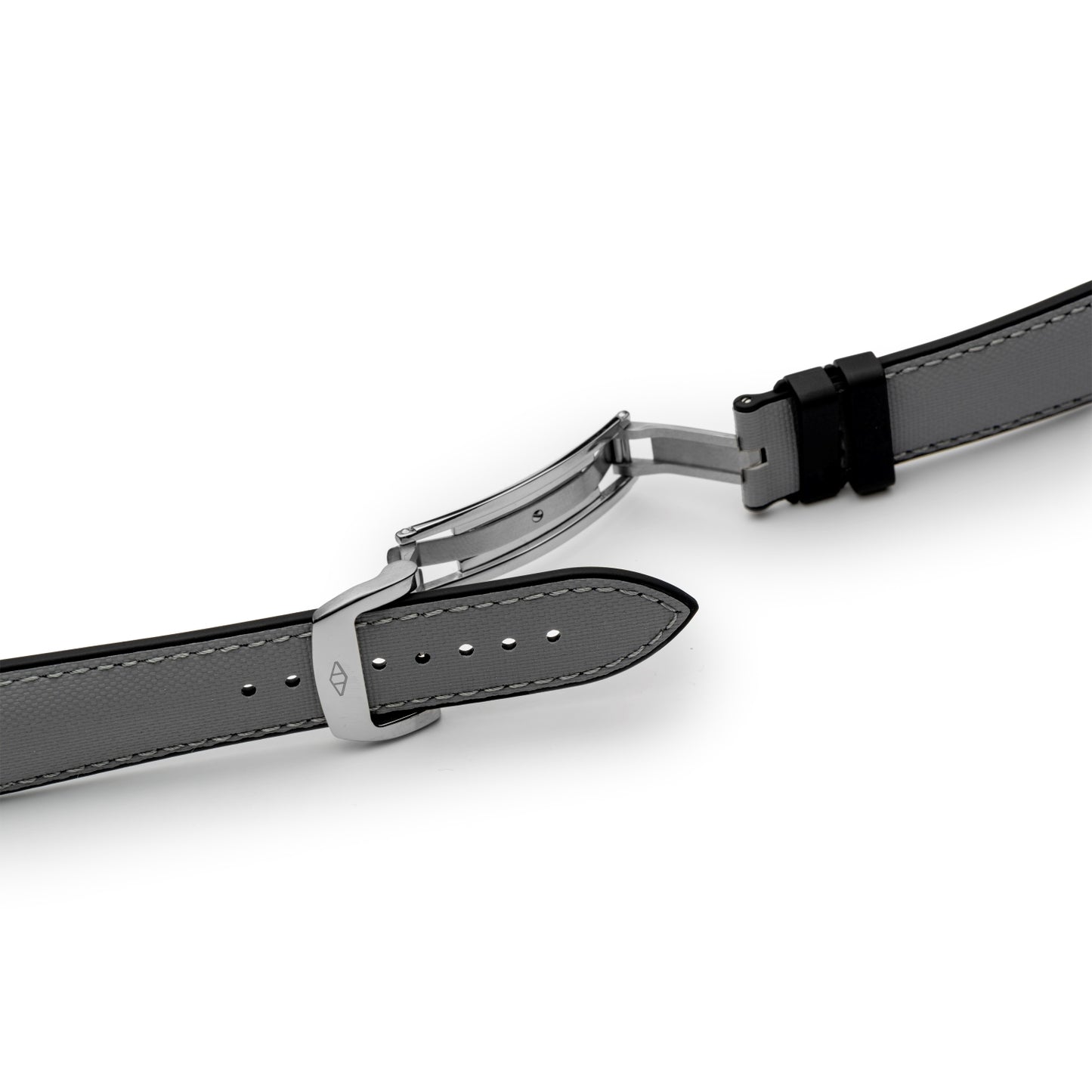 HydroFlex™ Grey Hybrid FKM Watch Strap With Grey Stitching