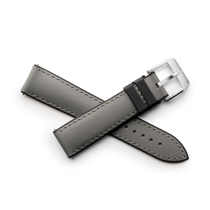 HydroFlex™ Grey Hybrid FKM Watch Strap With Grey Stitching