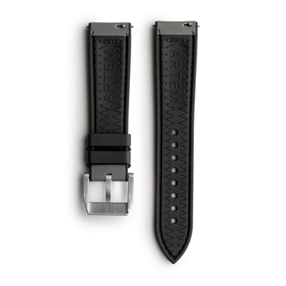 HydroFlex™ Grey Hybrid FKM Watch Strap With Grey Stitching