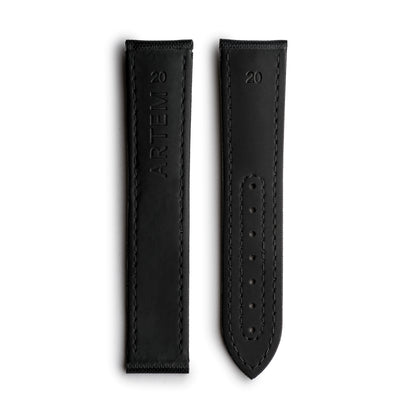 Loop-Less™ Black Sailcloth Watch Strap with White Stitching