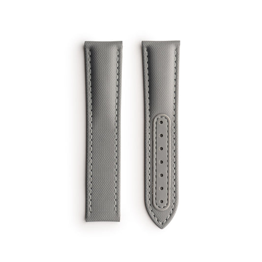 Loop-less™ Grey Sailcloth Watch Strap with Grey Stitching