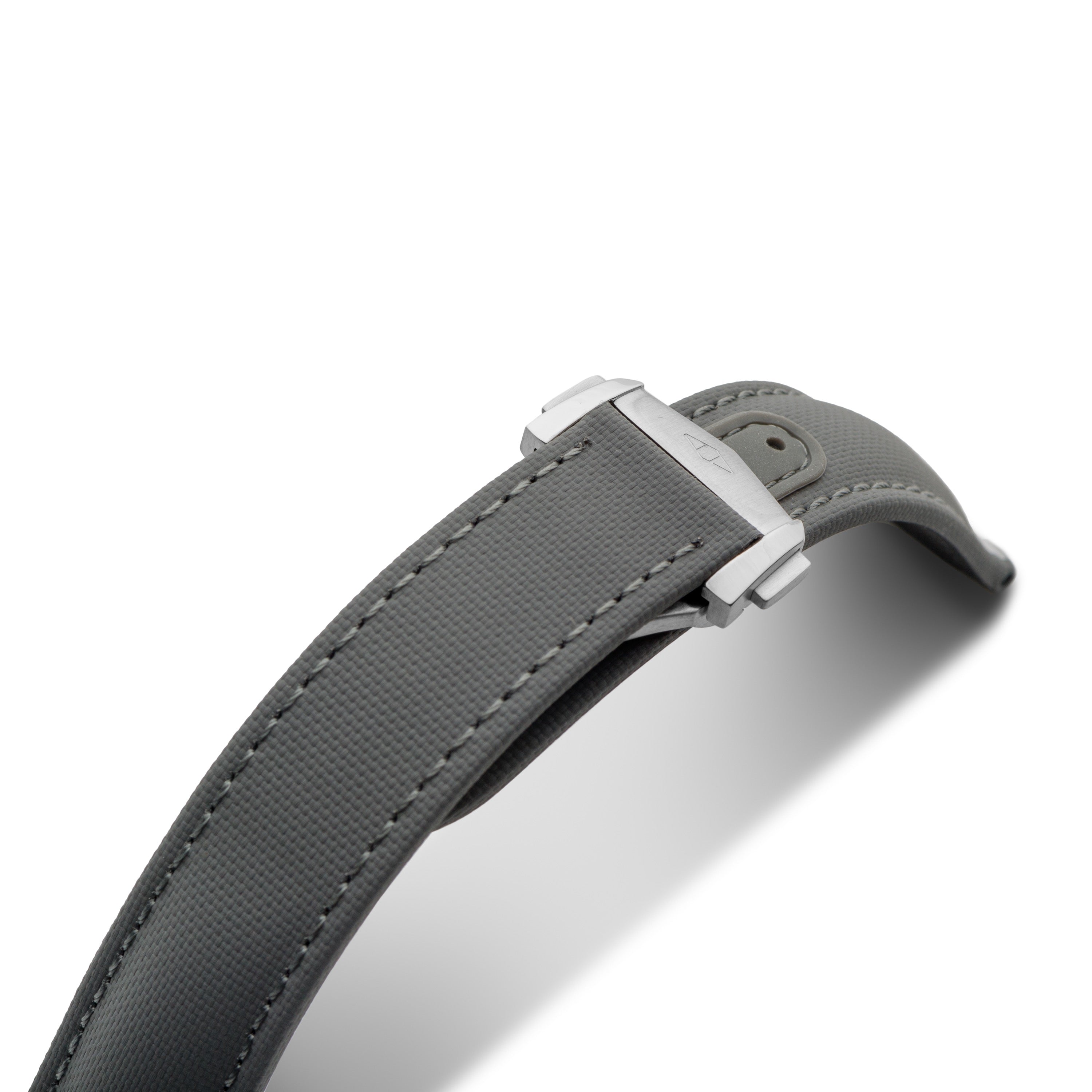 Loop-Less™ Grey Sailcloth Watch Strap with Grey Stitching