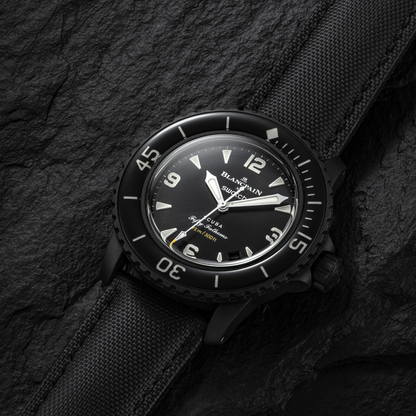 Loop-Less™ Black Sailcloth Watch Strap with Black Stitching