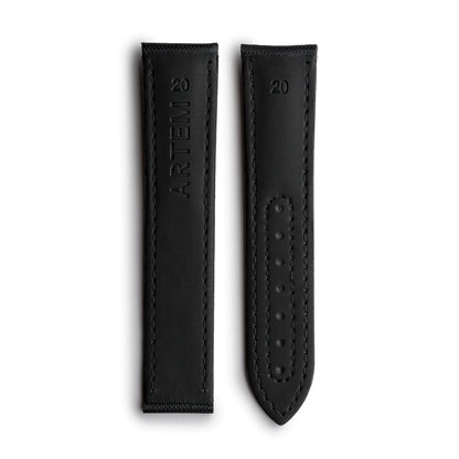 Loop-Less™ Black Sailcloth Watch Strap with Black Stitching