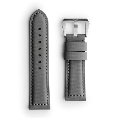 Pam Style Grey Sailcloth Watch Strap with Grey Stitching