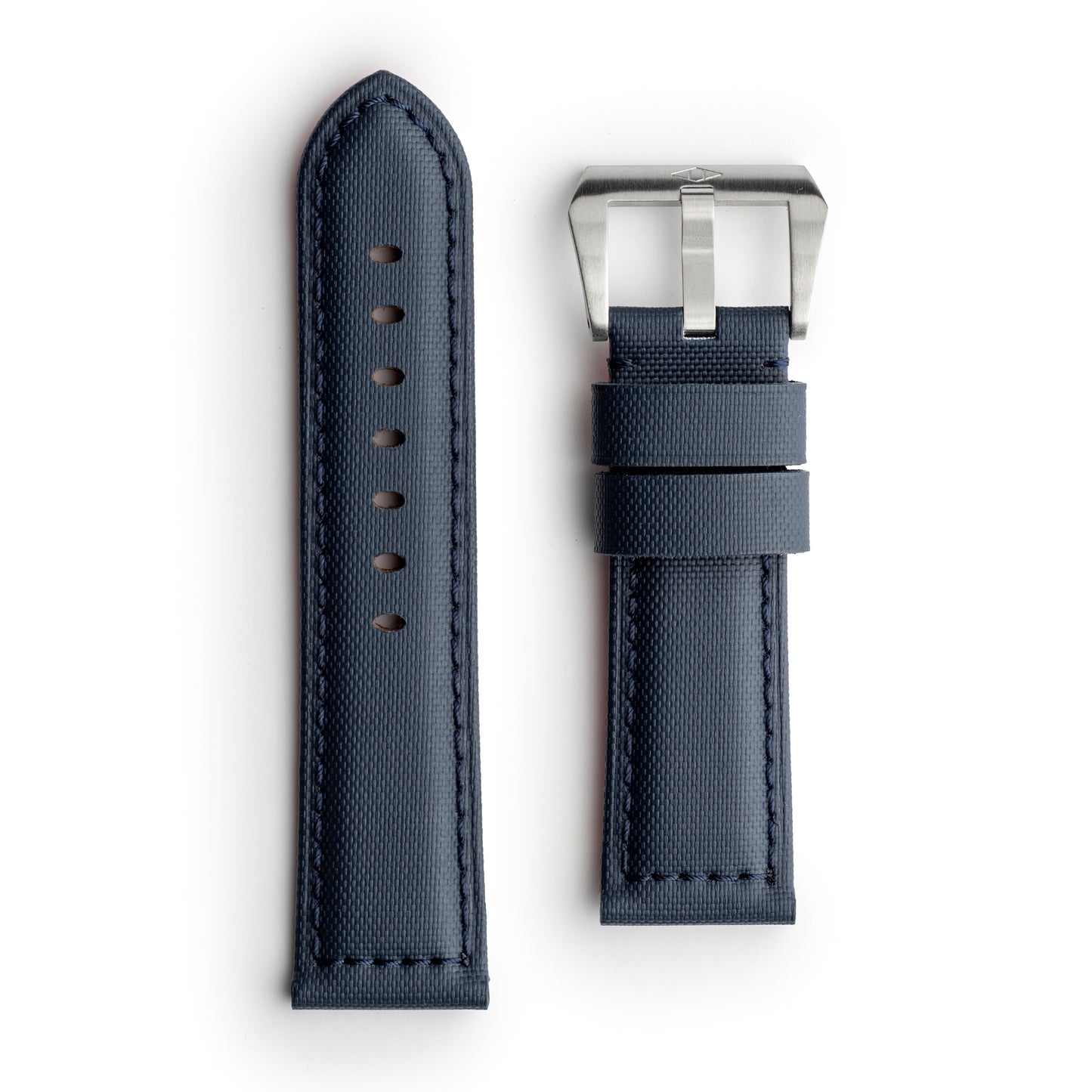 Pam Style Navy Blue Sailcloth Watch Strap with Navy Blue Stitching