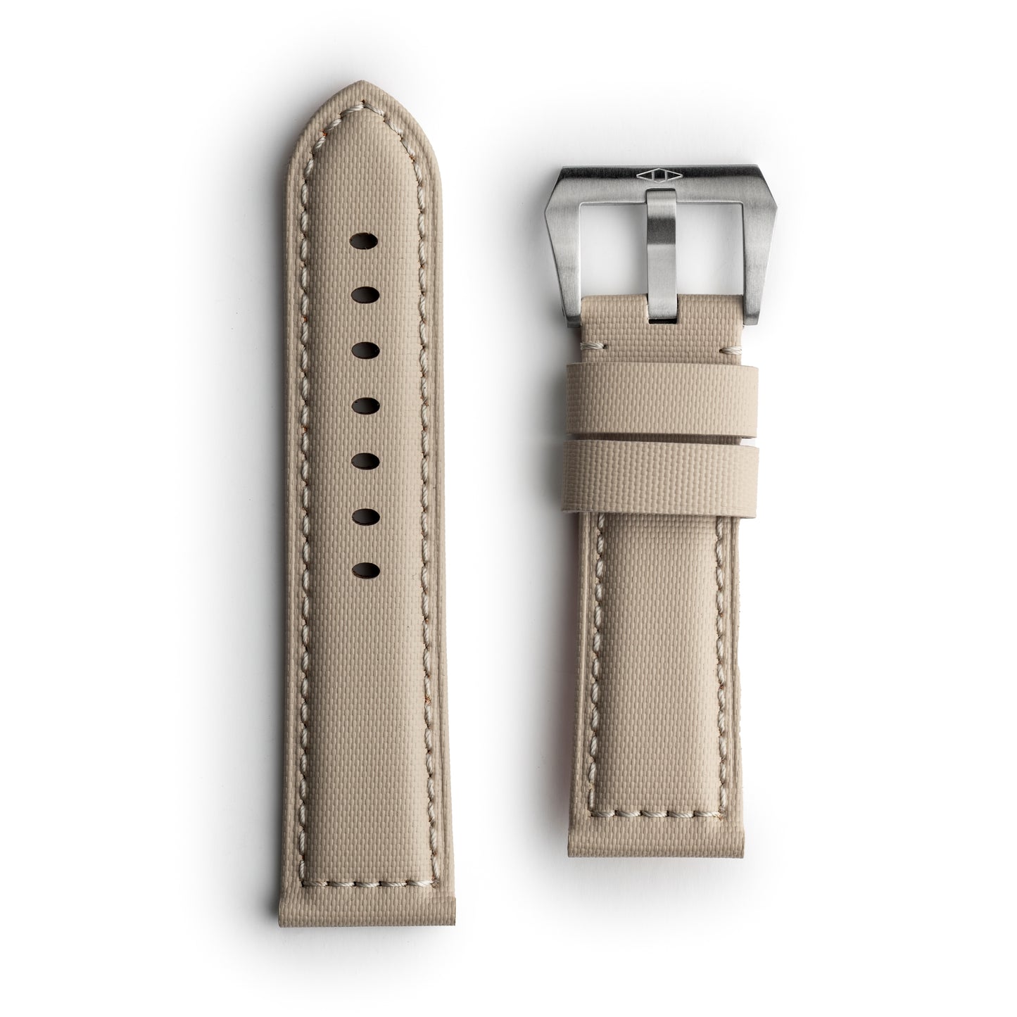 Pam Style Sand Beige Sailcloth Watch Strap with Sand Beige Stitching