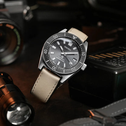 HydroFlex™ Sand Beige Hybrid FKM Watch Strap With White Stitching
