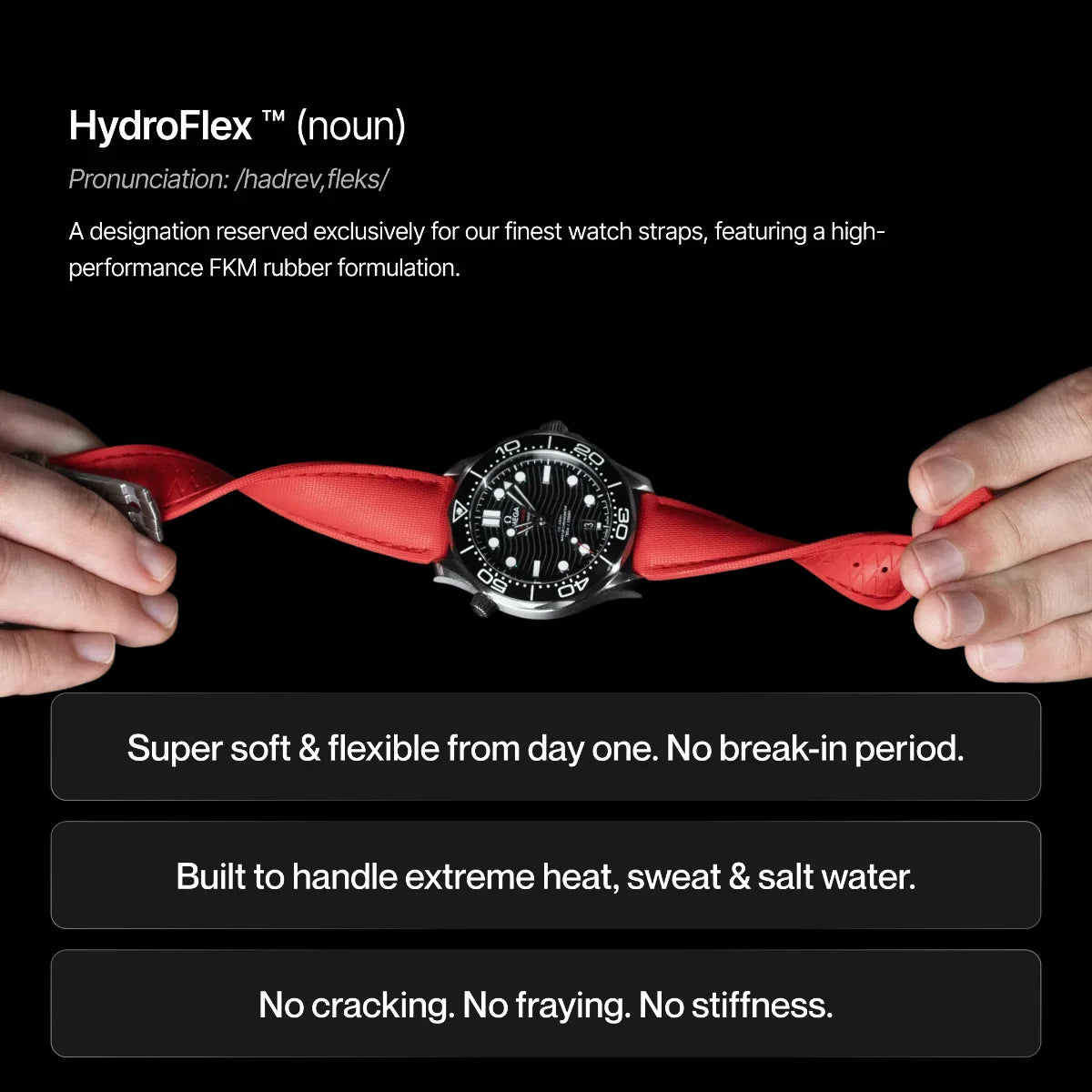 Loop-less™ HydroFlex™ | Orbital Moss Edition | Green Strap with White Stitching